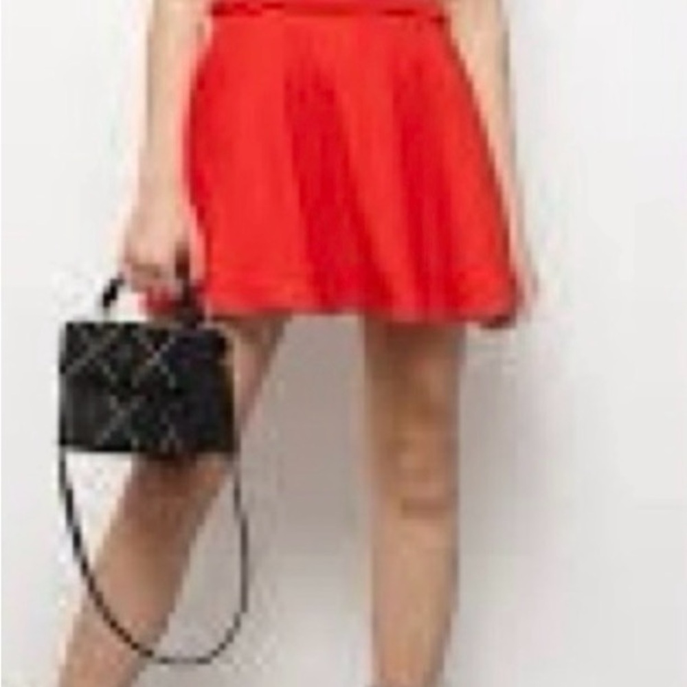 NWT The Kooples Red V-Neck Satin Dress with Black Waist Trim - Picture 8 of 10